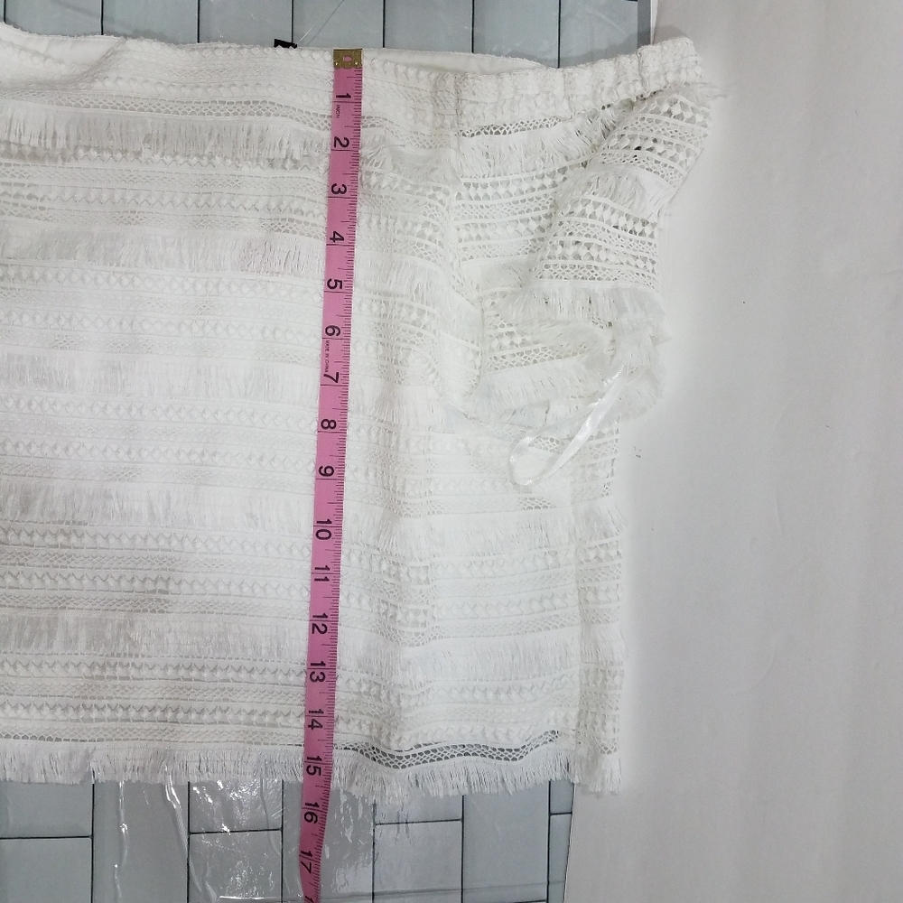 WHBM Fringe Crop Top Off the Shoulder 12 Nwot - Picture 8 of 12